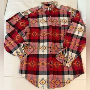 Vintage red check embroidered long sleeve Cabin Creek shirt Medium